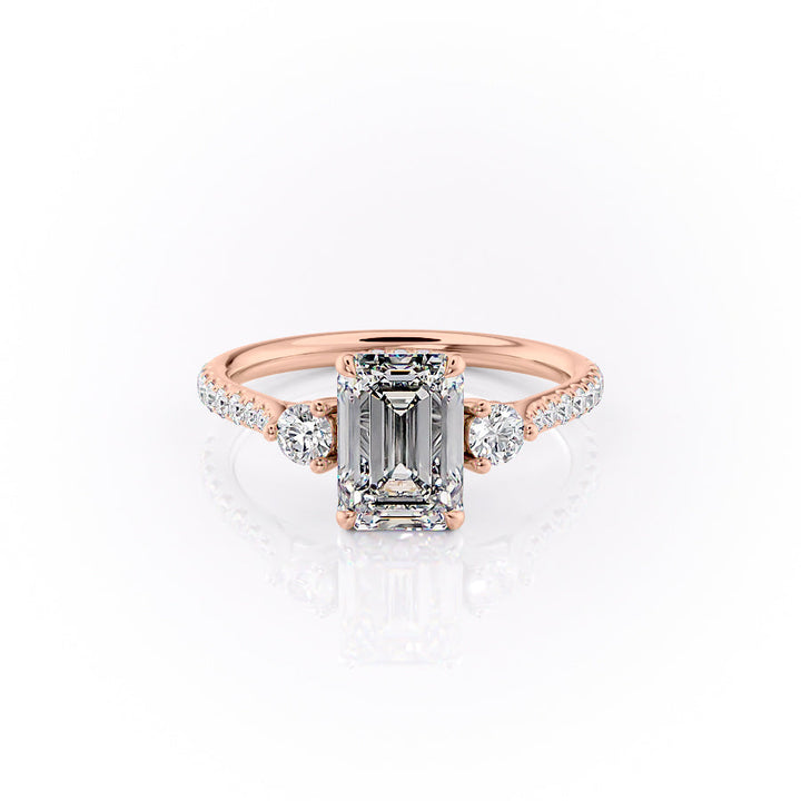 The Pave Lucy Set With An Emerald Lab Diamond-L'Amour Brilliance #material_rose