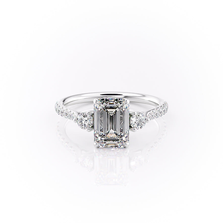 The Pave Lucy Set With An Emerald Lab Diamond-L'Amour Brilliance #material_white