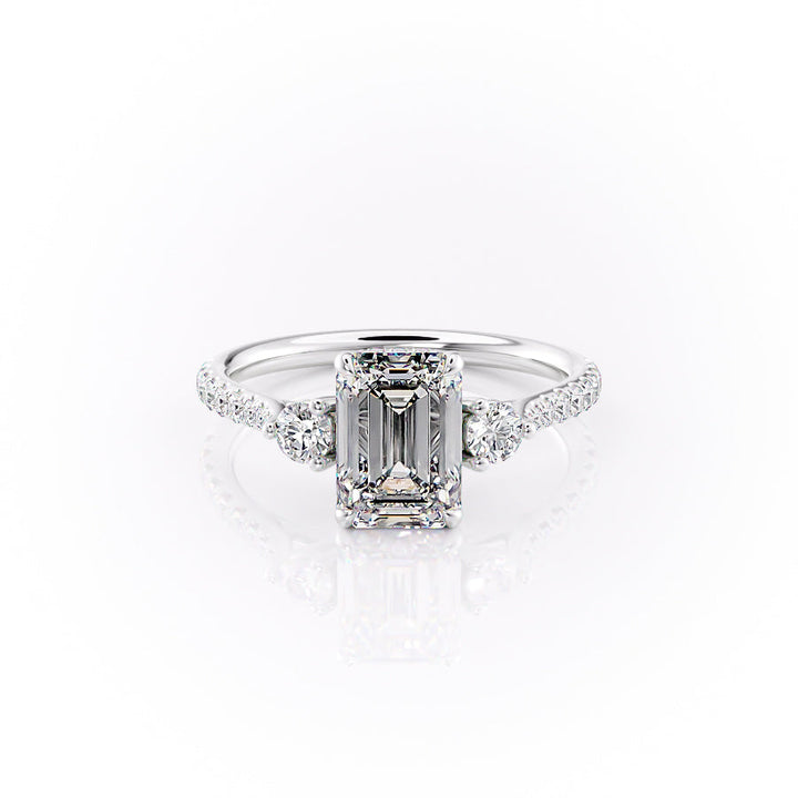 The Pave Lucy Set With An Emerald Lab Diamond-L'Amour Brilliance #material_white