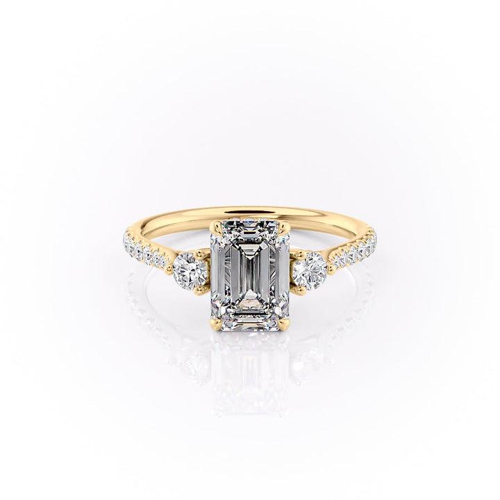 The Pave Lucy Set With An Emerald Lab Diamond-L'Amour Brilliance #material_gold