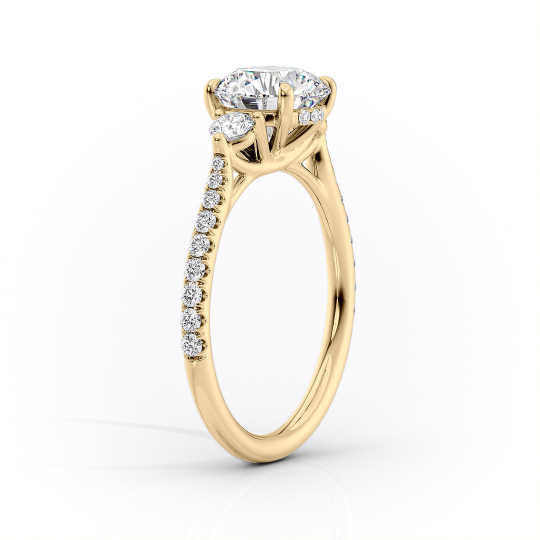 The Pave Lucy Set With An Emerald Lab Diamond#material_gold