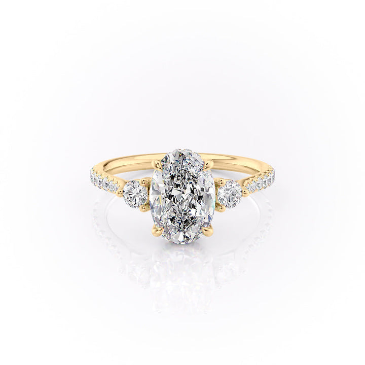 The Pave Lucy Set With An Oval Lab Diamond-L'Amour Brilliance #material_gold