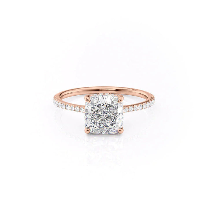 The Pave Mabel Set With Cushion Pave Lab Diamond 1 Carat 14K Rose#material_14k-rose