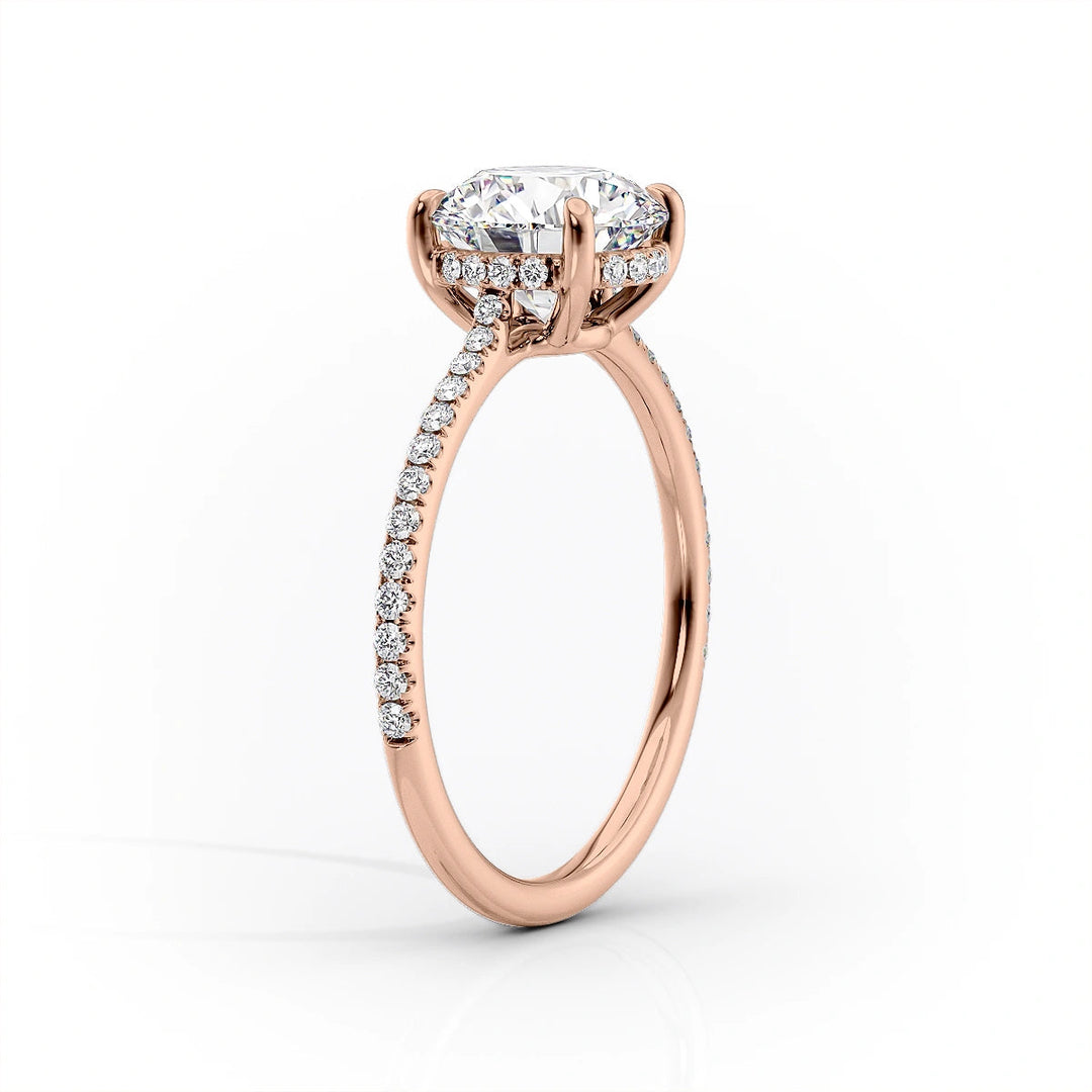 The Pave Mabel Set With Cushion Pave Lab Diamond 1.5 Carat 14K Rose#material_14k-rose