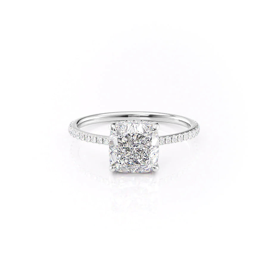 The Pave Mabel Set With Cushion Pave Lab Diamond 1 Carat 14K White#material_14k-white