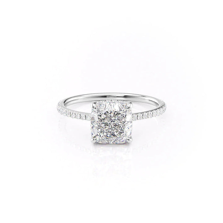 The Pave Mabel Set With Cushion Pave Lab Diamond 1 Carat 14K White#material_14k-white