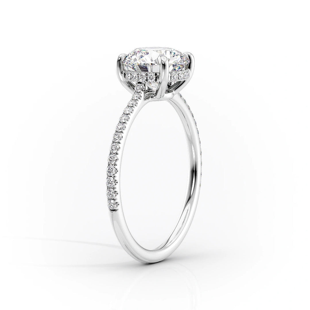 The Pave Mabel Set With Cushion Pave Lab Diamond 1.5 Carat 14K White#material_14k-white