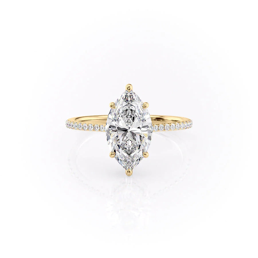 The Pave Mabel Set With Marquise Pave Lab Diamond 1 Carat 14K Gold#material_14k-gold