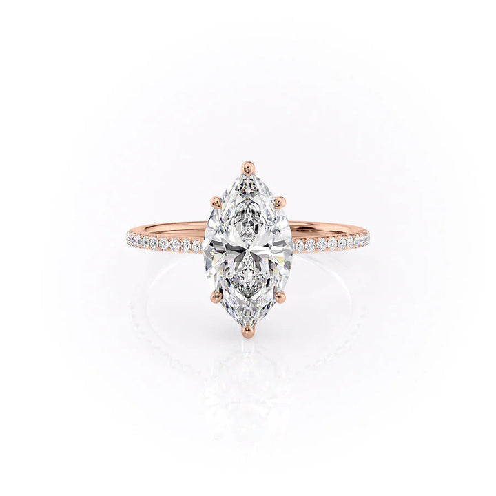 The Pave Mabel Set With Marquise Pave Lab Diamond 1 Carat 14K Rose#material_14k-rose