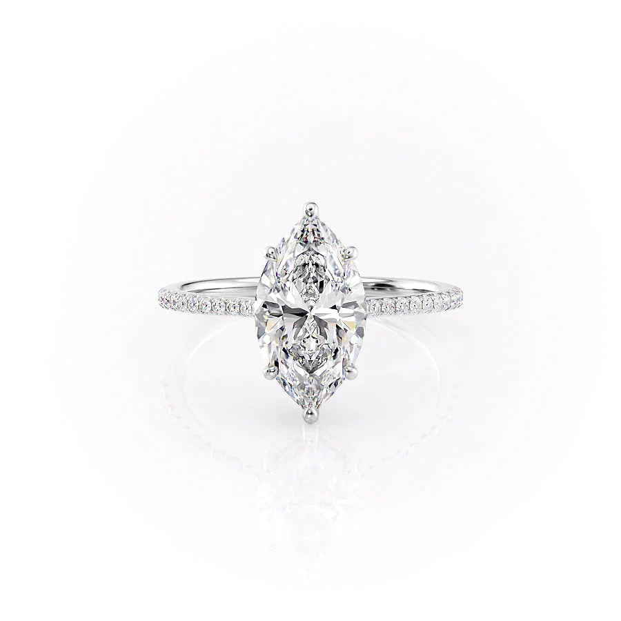 The Pave Mabel Set With Marquise Pave Lab Diamond 1 Carat 14K White#material_14k-white