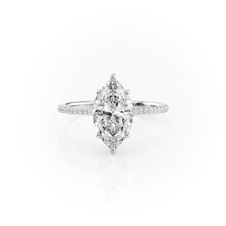 The Pave Mabel Set With Marquise Pave Lab Diamond 1 Carat 14K White#material_14k-white