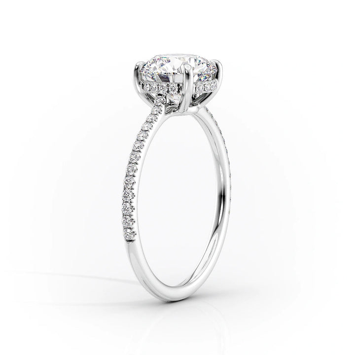 The Pave Mabel Set With Oval Pave Lab Diamond 1.5 Carat 14K White#material_14k-white