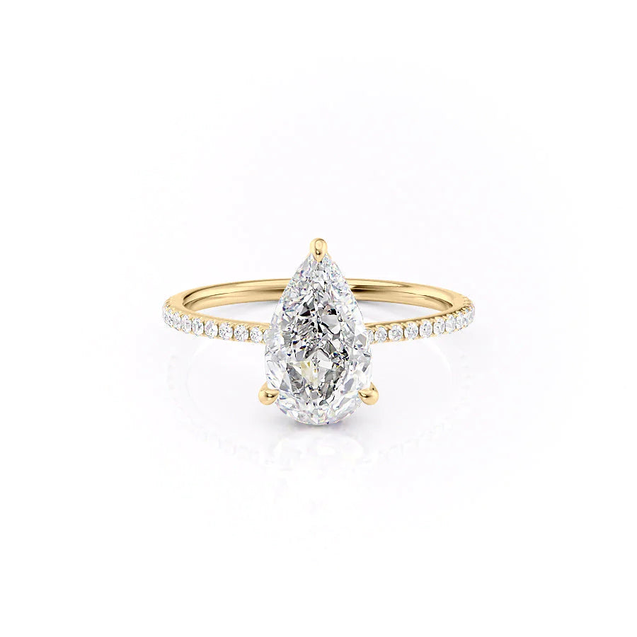 The Pave Mabel Set With Pear Pave Lab Diamond 1 Carat 14K Gold#material_14k-gold