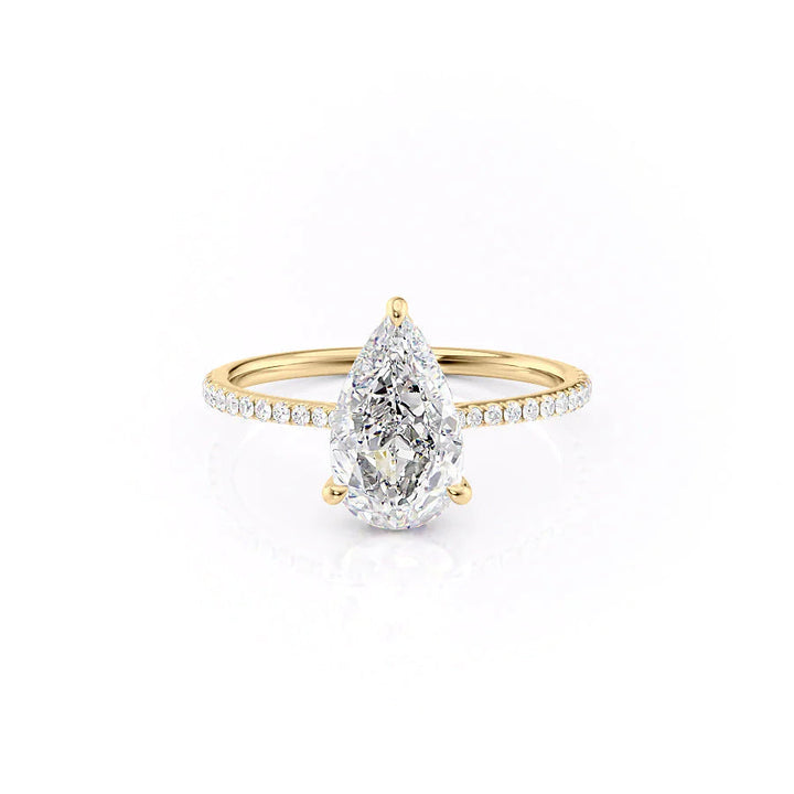 The Pave Mabel Set With Pear Pave Lab Diamond 1 Carat 14K Gold#material_14k-gold