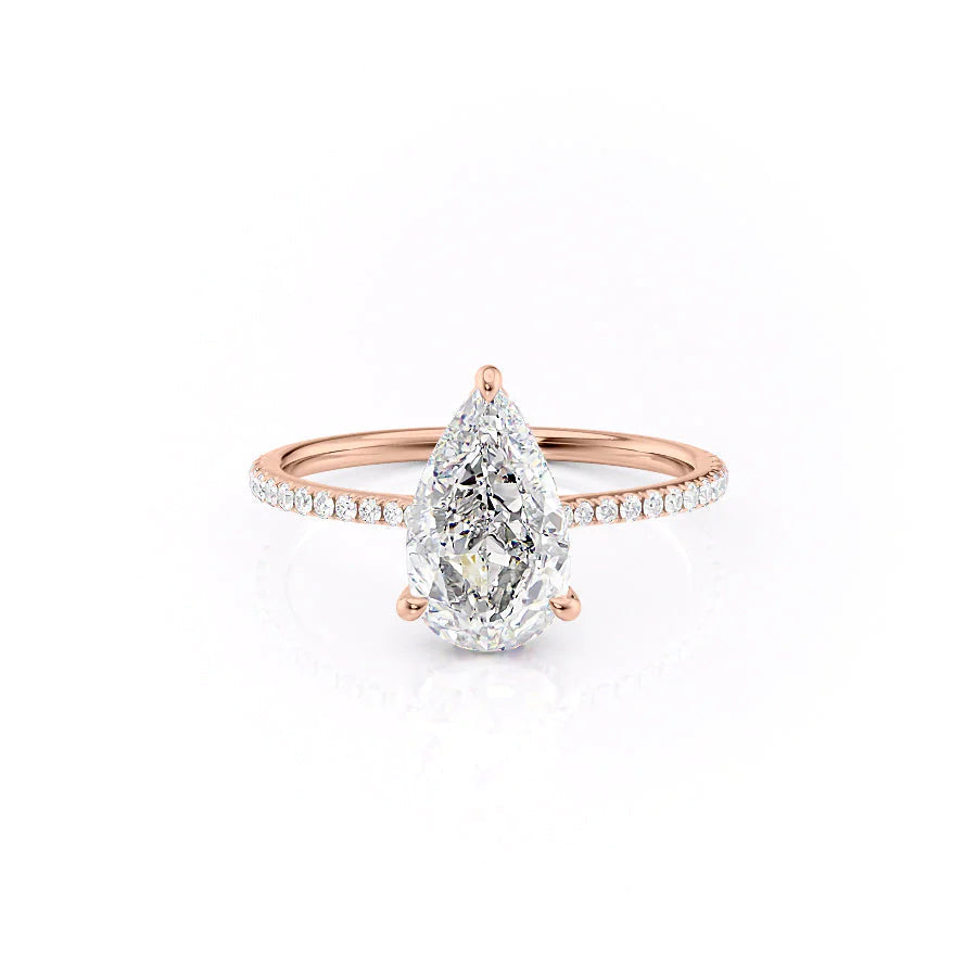 The Pave Mabel Set With Pear Pave Lab Diamond 1 Carat 14K Rose#material_14k-rose