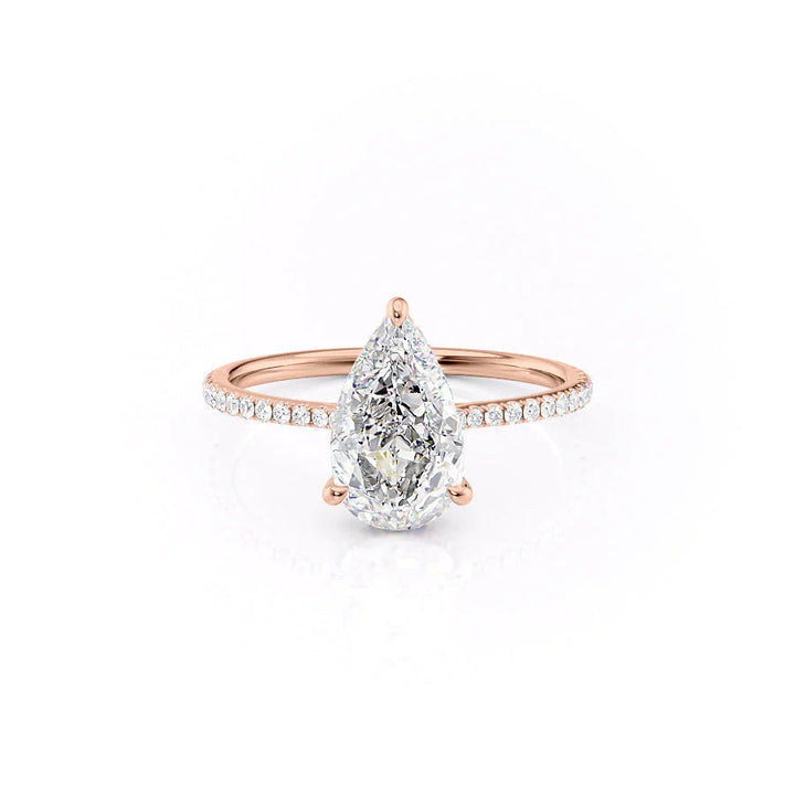 The Pave Mabel Set With Pear Pave Lab Diamond 1 Carat 14K Rose#material_14k-rose