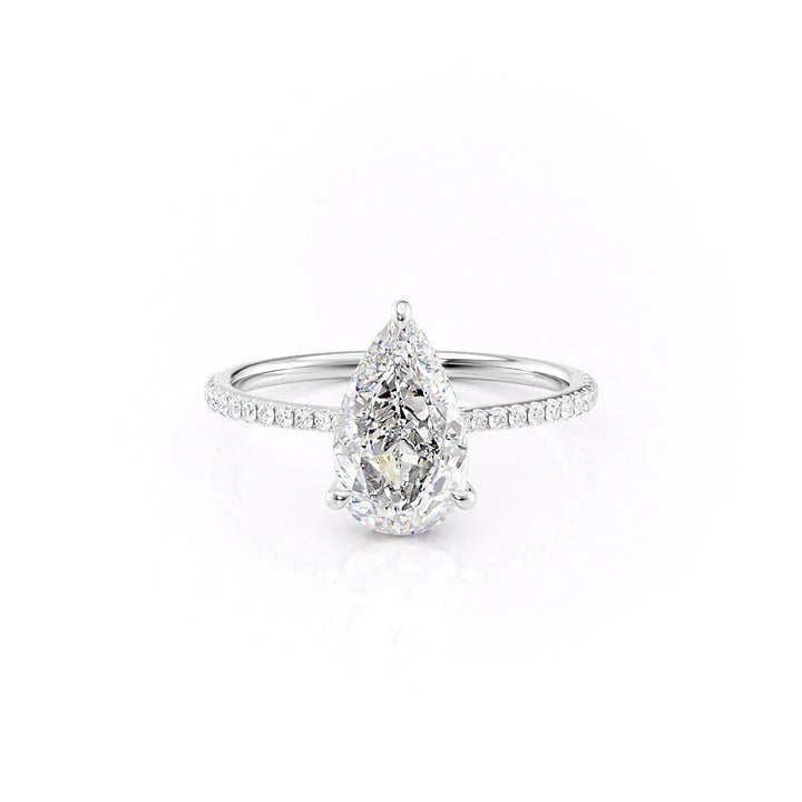 The Pave Mabel Set With Pear Pave Lab Diamond 1 Carat 14K White#material_14k-white