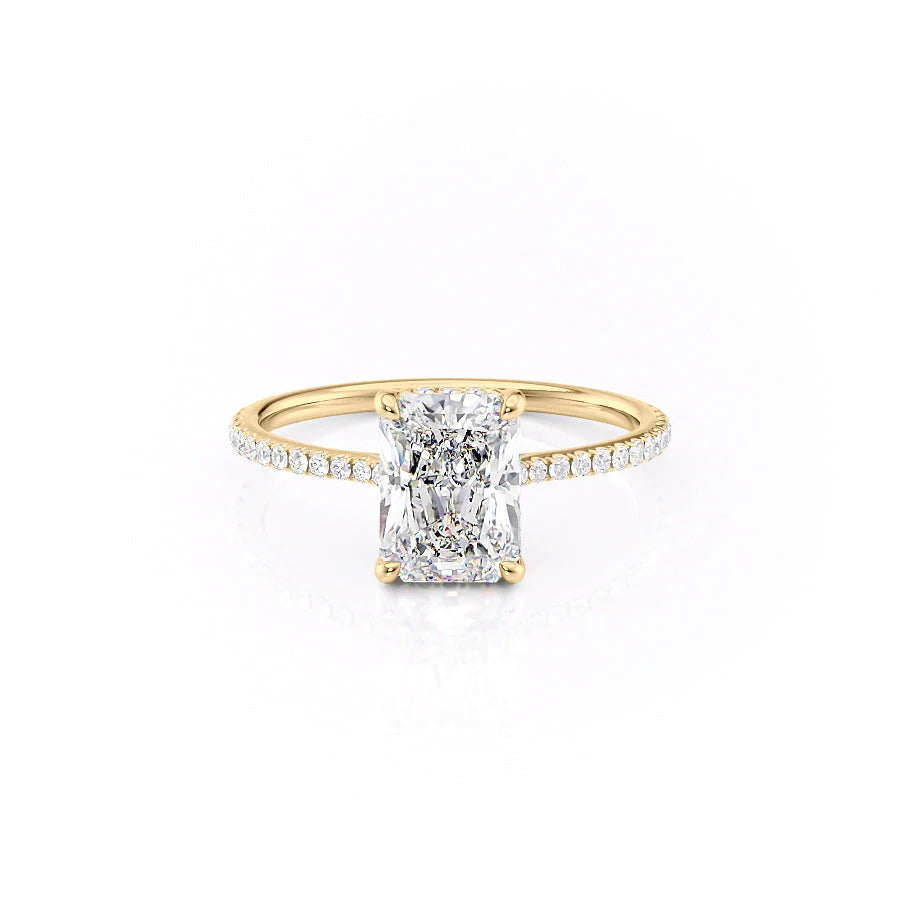 The Pave Mabel Set With Radiant Pave Lab Diamond 1 Carat 14K Gold#material_14k-gold