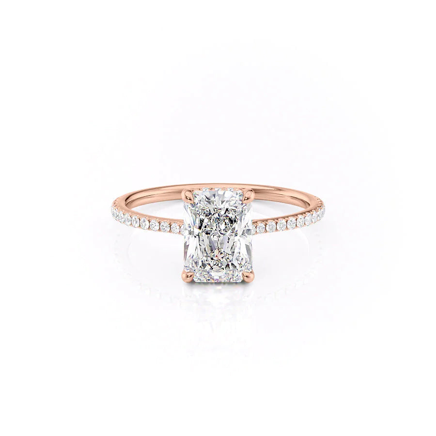 The Pave Mabel Set With Radiant Pave Lab Diamond 1 Carat 14K Rose#material_14k-rose