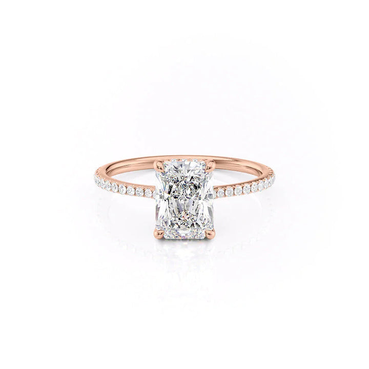 The Pave Mabel Set With Radiant Pave Lab Diamond 1 Carat 14K Rose#material_14k-rose