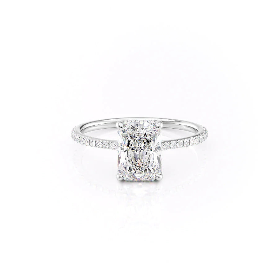 The Pave Mabel Set With Radiant Pave Lab Diamond 1 Carat 14K White#material_14k-white