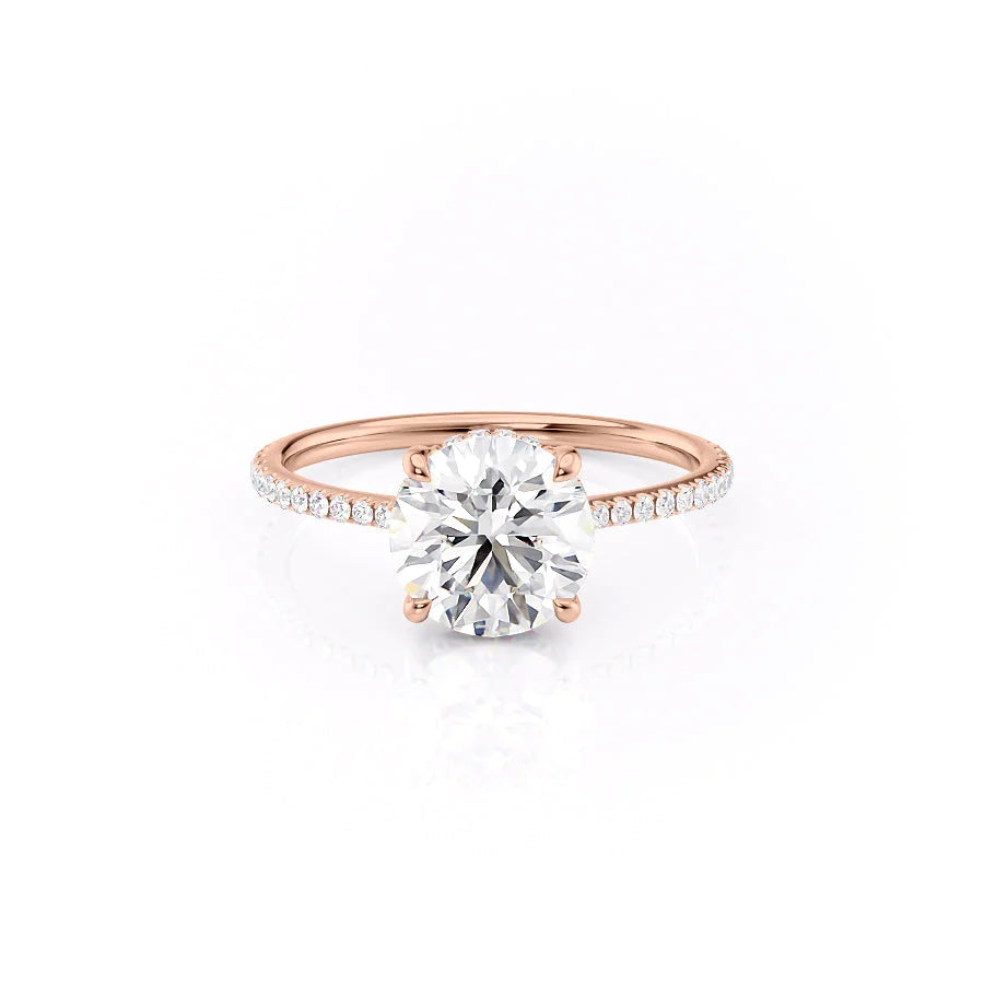 The Pave Mabel Set With Round Pave Lab Diamond 1 Carat 14K Rose#material_14k-rose