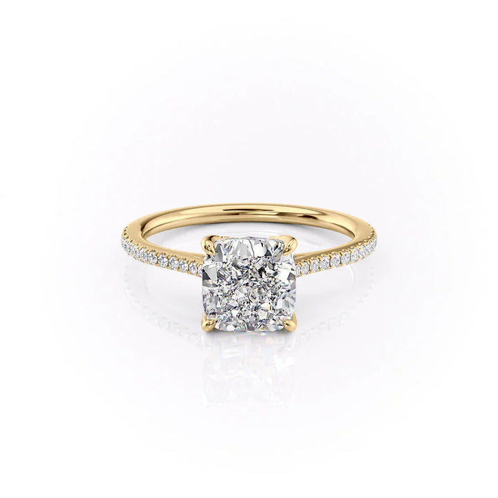 The Pave Meera Set With Cushion Pave Lab Diamond 1 Carat 14K Gold#material_14k-gold