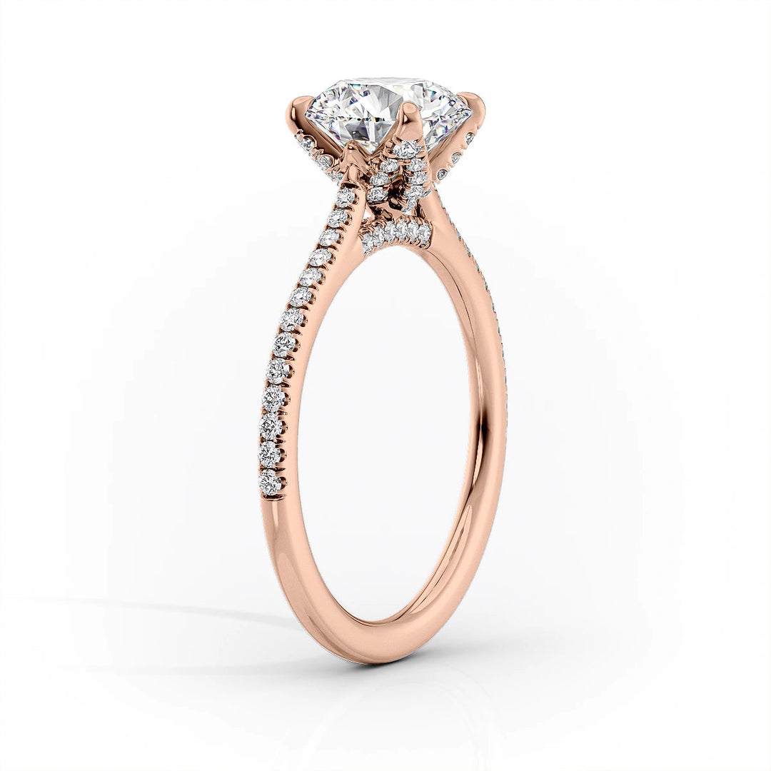 The Pave Meera Set With Cushion Pave Lab Diamond 1.5 Carat 14K Rose#material_14k-rose