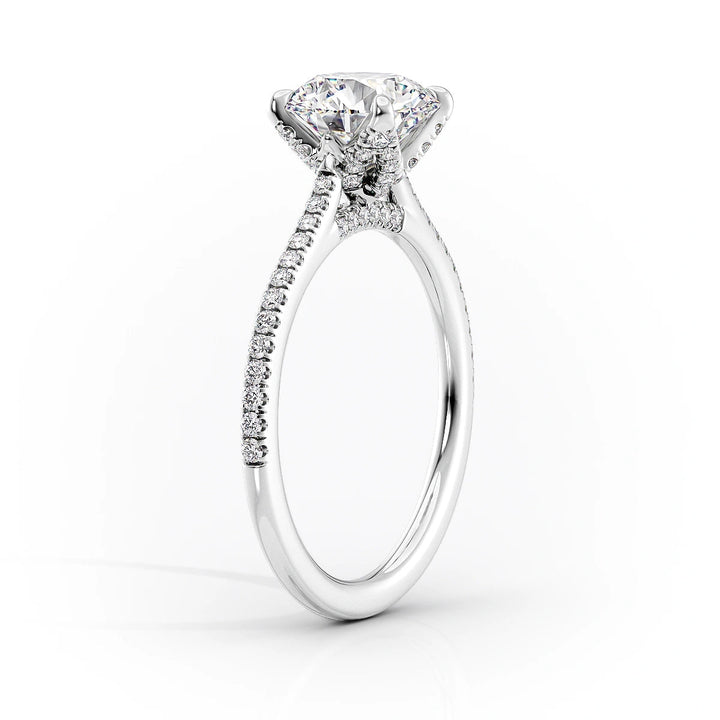 The Pave Meera Set With Cushion Pave Moissanite#material_14k-white