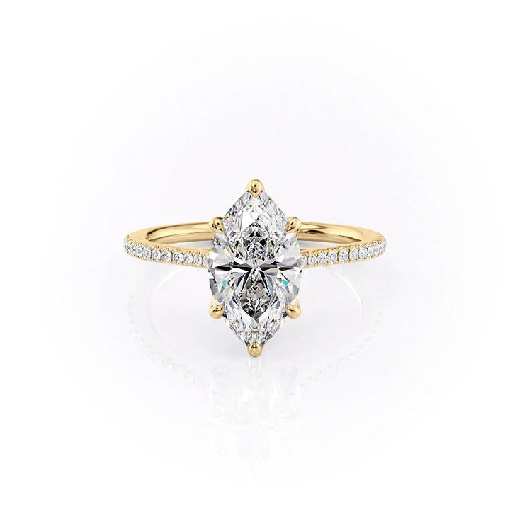 The Pave Meera Set With Marquise Pave Lab Diamond 1 Carat 14K Gold#material_14k-gold