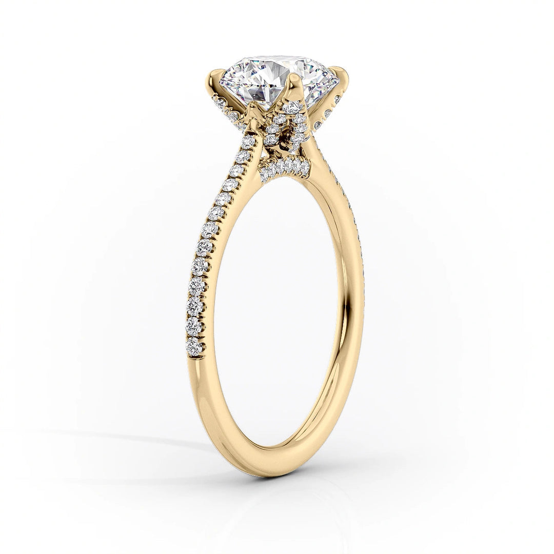 The Pave Meera Set With Oval Pave Lab Diamond 1.5 Carat 14K Gold#material_14k-gold