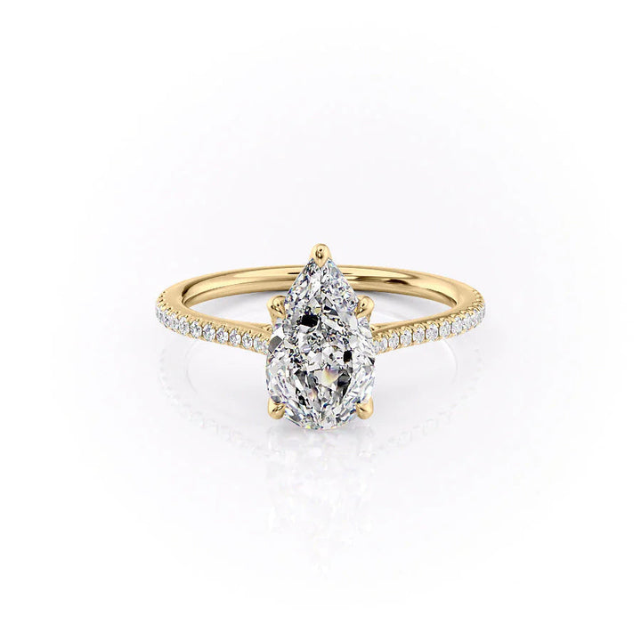 The Pave Meera Set With Pear Pave Lab Diamond 1 Carat 14K Gold#material_14k-gold