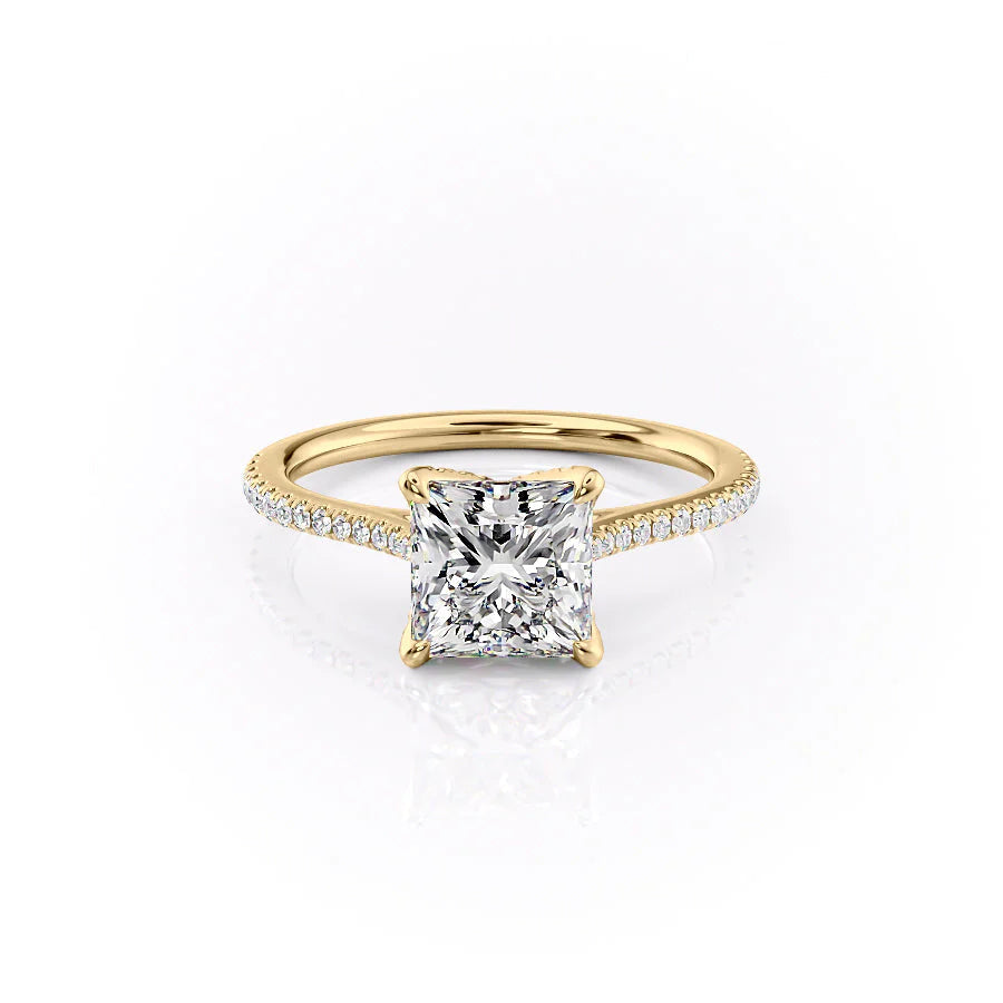 The Pave Meera Set With Princess Pave Lab Diamond 1 Carat 14K Gold#material_14k-gold