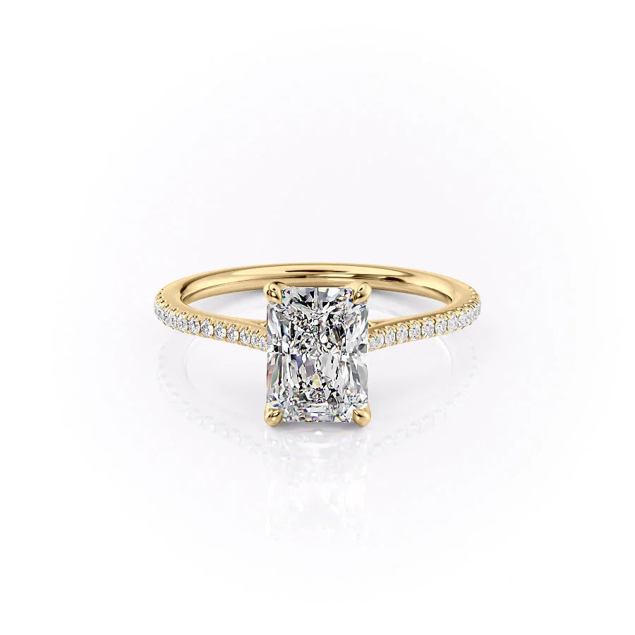 The Pave Meera Set With Radiant Pave Lab Diamond 1 Carat 14K Gold#material_14k-gold