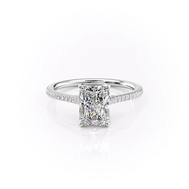 The Pave Meera Set With Radiant Pave Lab Diamond 1 Carat 14K White#material_14k-white