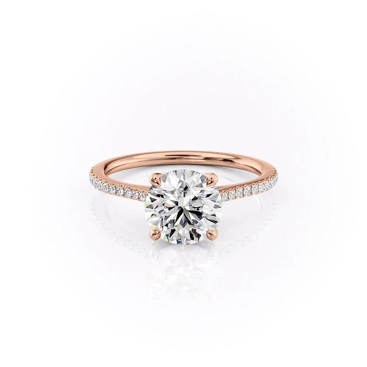 The Pave Meera Set With Round Pave Lab Diamond 1 Carat 14K Rose#material_14k-rose