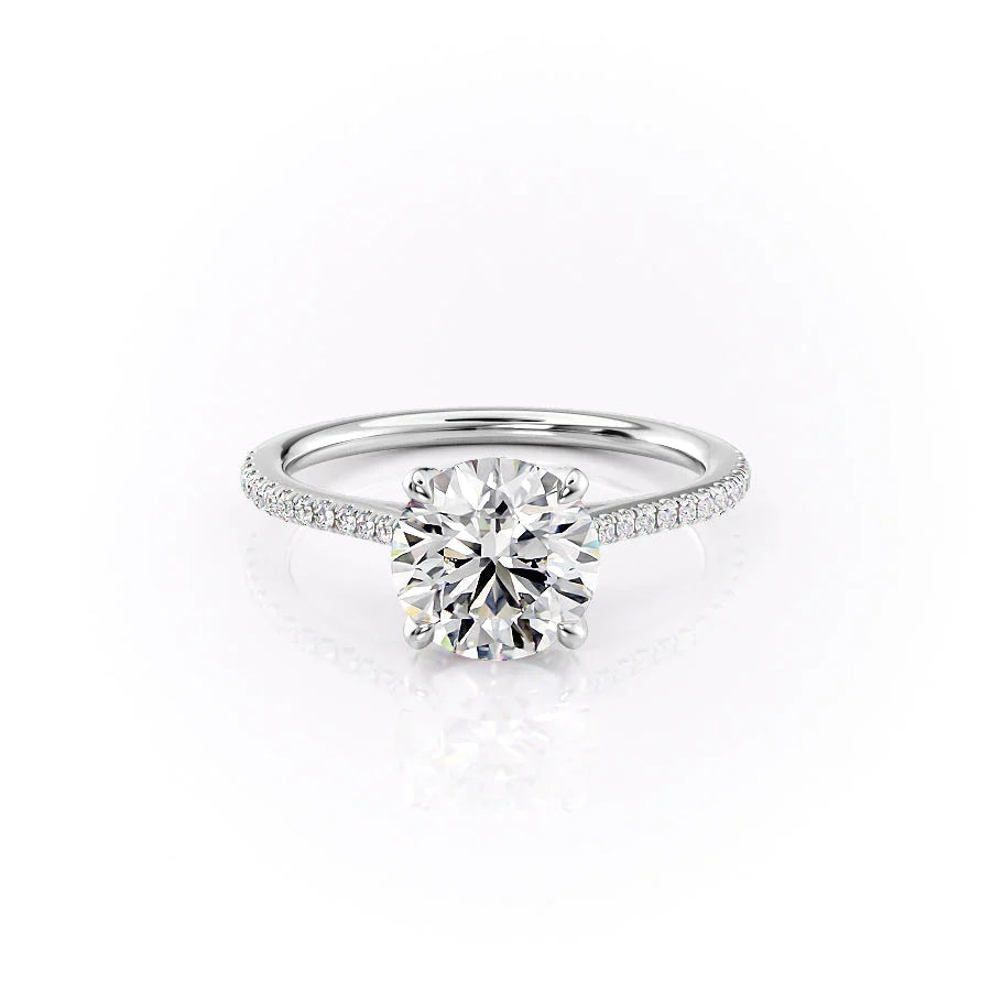 The Pave Meera Set With Round Pave Lab Diamond 1 Carat 14K White#material_14k-white