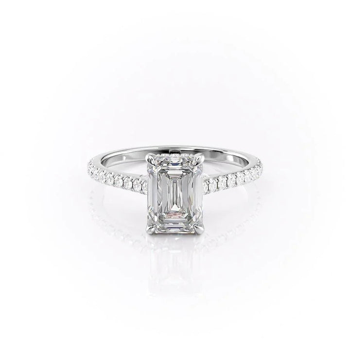 The Pave Natasha Set With Emerald Pave Moissanite#material_14k-white