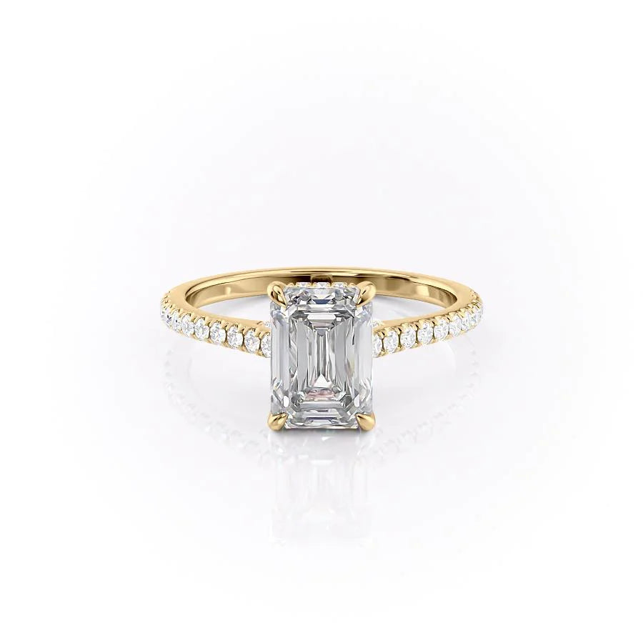 The Pave Natasha Set With Emerald Pave Moissanite#material_18k-gold