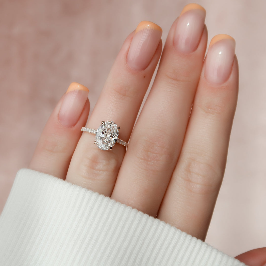 The Pave Natasha Set With Oval Pave Moissanite#material_14k-rose