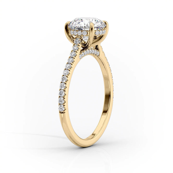 The Pave Natasha Set With Oval Pave Lab Diamond 1.5 Carat 18K Gold#material_18k-gold