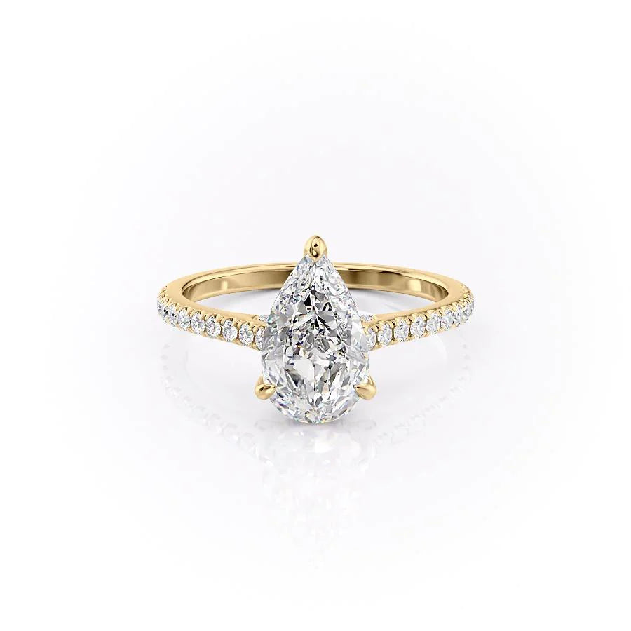 The Pave Natasha Set With Pear Pave Lab Diamond 1 Carat 14K Gold#material_14k-gold