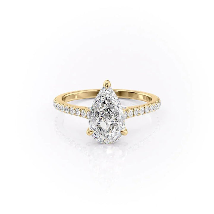 The Pave Natasha Set With Pear Pave Lab Diamond 1 Carat 14K Gold#material_14k-gold