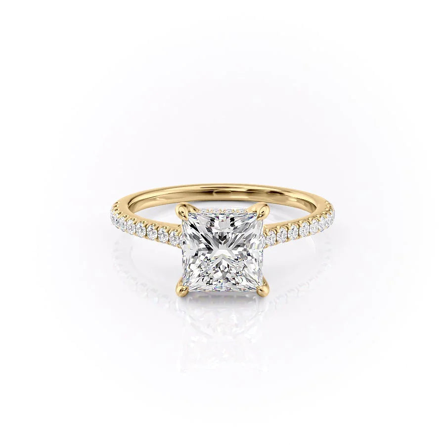 The Pave Natasha Set With Princess Pave Lab Diamond 1 Carat 14K Gold#material_14k-gold