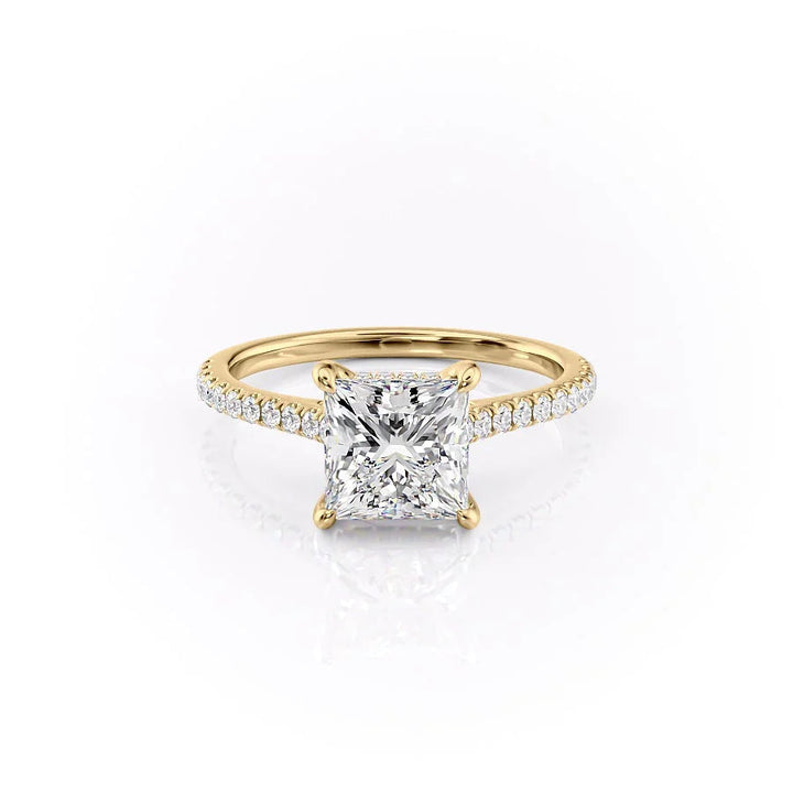 The Pave Natasha Set With Princess Pave Lab Diamond 1 Carat 14K Gold#material_14k-gold