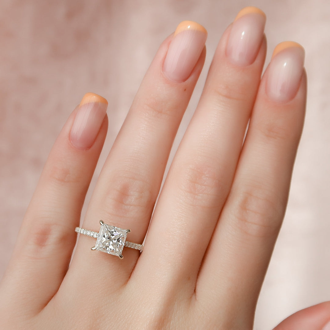 The Pave Natasha Set With Princess Pave Moissanite#material_14k-gold