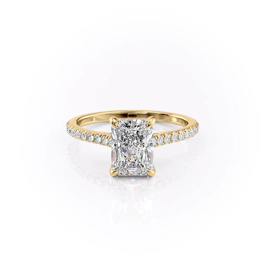 The Pave Natasha Set With Radiant Pave Lab Diamond 1 Carat 14K Gold#material_14k-gold