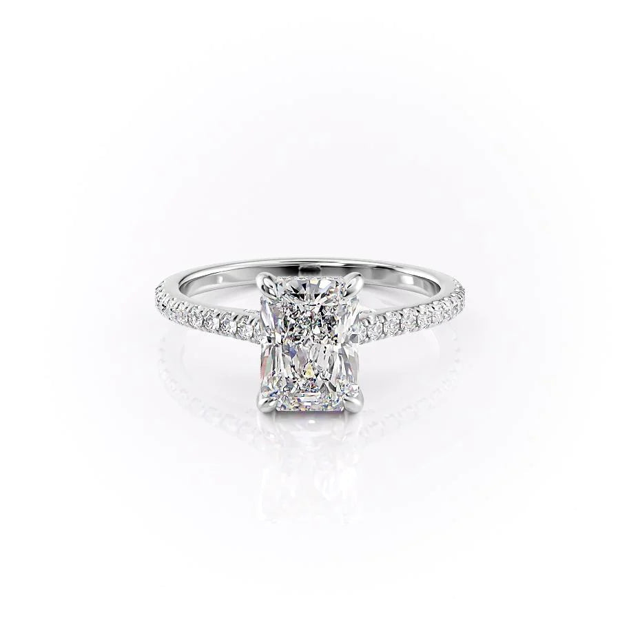 The Pave Natasha Set With Radiant Pave Lab Diamond 1 Carat 14K White#material_14k-white