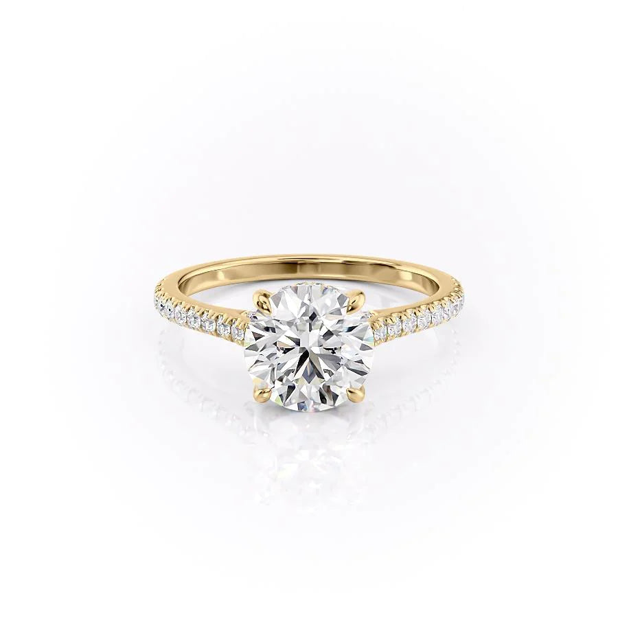 The Pave Natasha Set With Round Pave Lab Diamond 1 Carat 14K Gold#material_14k-gold