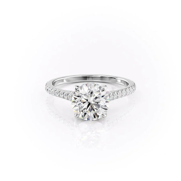 The Pave Natasha Set With Round Pave Lab Diamond 1 Carat 14K White#material_14k-white